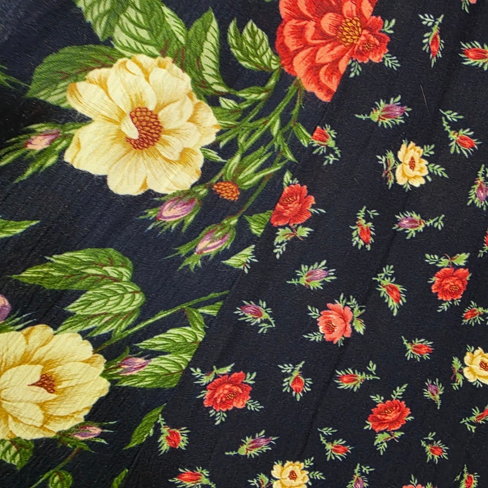 Susan Bristol Women Skirt Mix Floral Rayon Maxi Elastic Waist Vintage Boho SZ XL - Picture 8 of 10